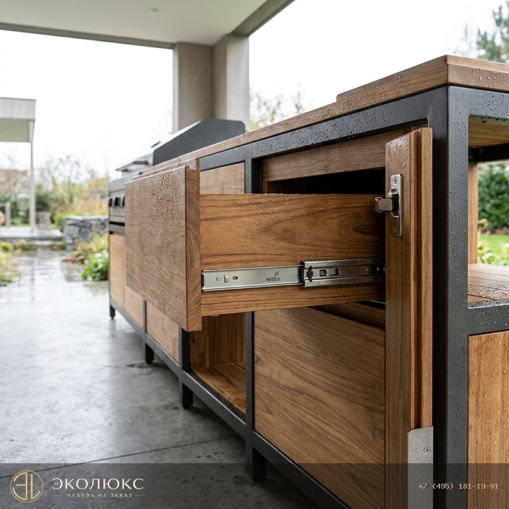 Фурнитура Hettich Outdoor: какие петли и направляющие переживут дождь и мороз в уличной мебели